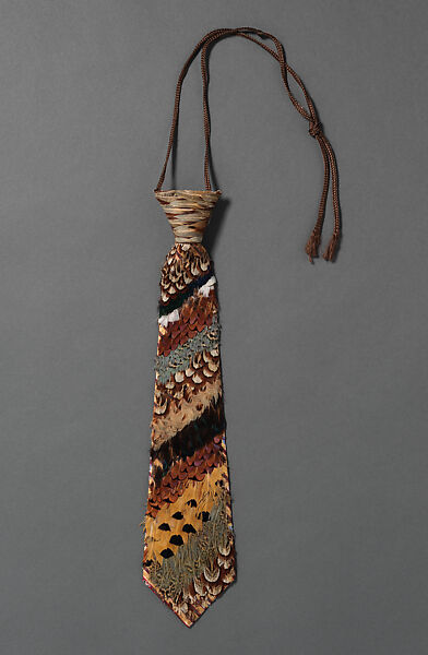 Necktie, SEX (British, 1974–1976), silk, feather (pheasant), synthetic fiber, British 