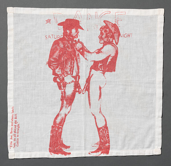 "Two Cowboys" handkerchief, Vivienne Westwood (British, 1941–2022), cotton, British 