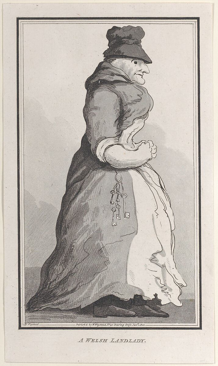 A Welsh Landlady, from "Remarks on a Tour to North and South Wales, in the year 1797", John Hill (British, ca. 1714–1775), Etching and aquatint 