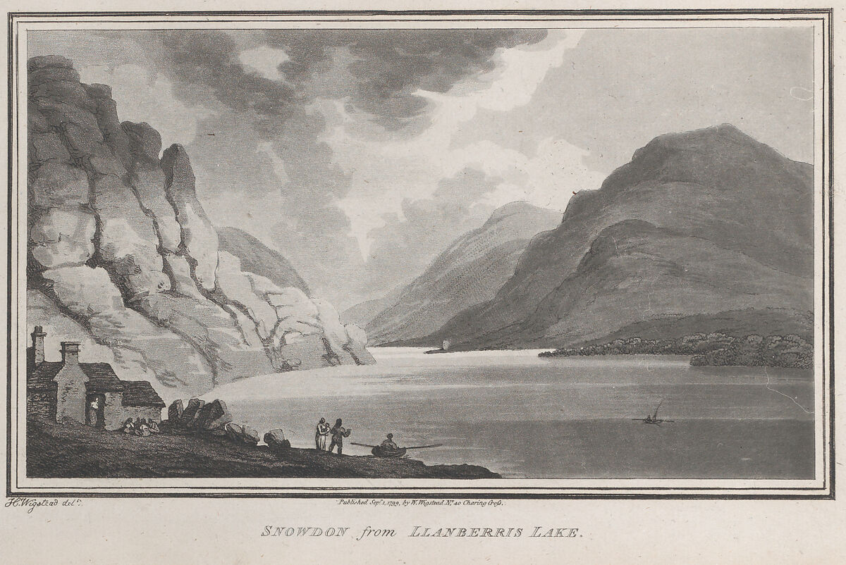 Snowdon from Llanberris Lake, from "Remarks on a Tour to North and South Wales, in the year 1797", John Hill (British, ca. 1714–1775), Etching and aquatint 