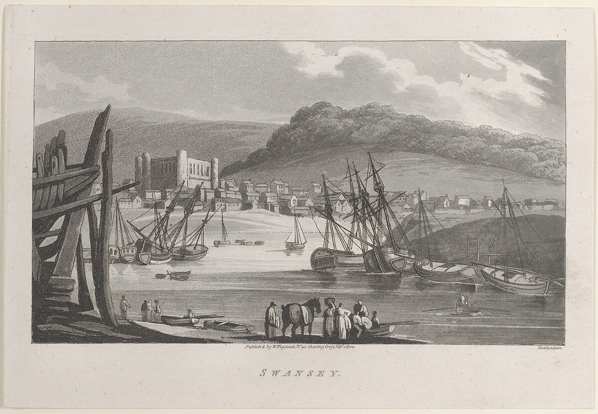 Swansey, from "Remarks on a Tour to North and South Wales, in the year 1797", John Hill (British, ca. 1714–1775), Etching and aquatint 