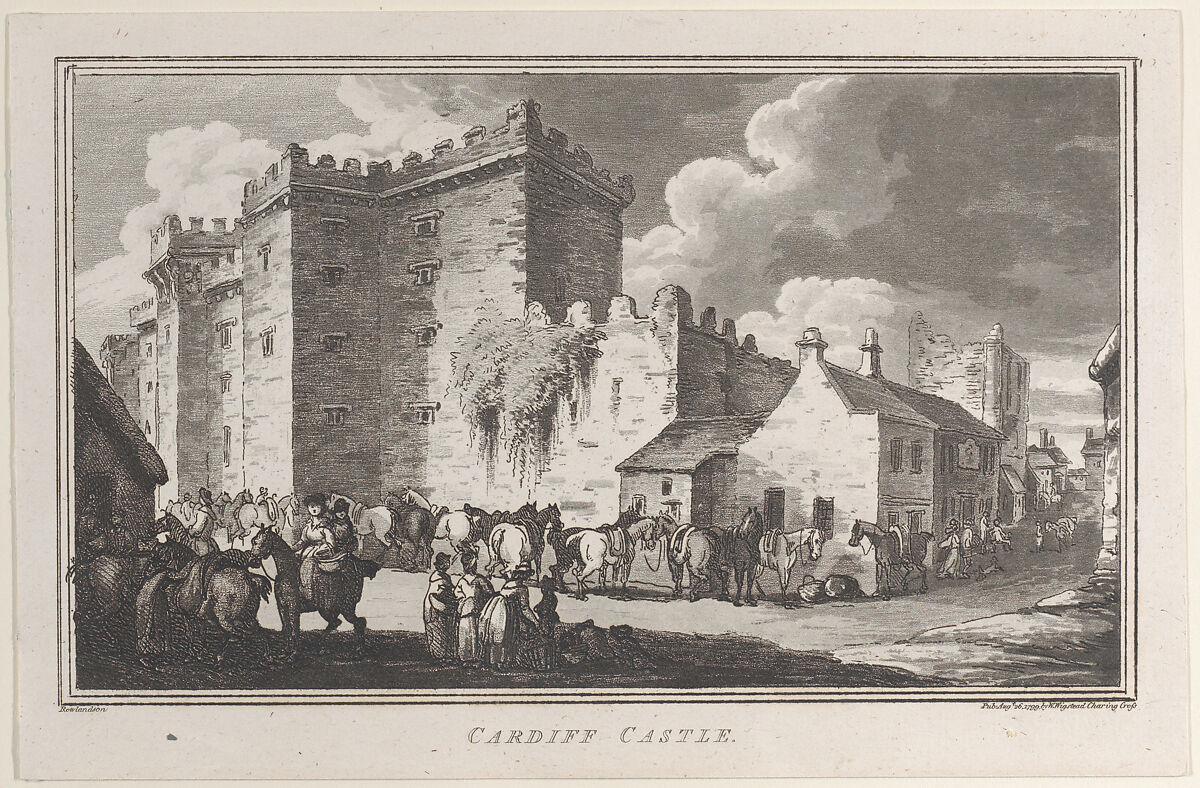 Cardiff Castle, from "Remarks on a Tour to North and South Wales, in the year 1797", John Hill (British, ca. 1714–1775), Etching and aquatint 