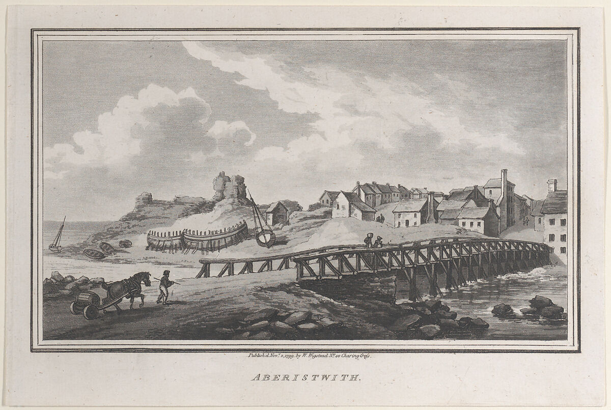Aberistwith, from "Remarks on a Tour to North and South Wales, in the year 1797", John Hill (British, ca. 1714–1775), Etching and aquatint 