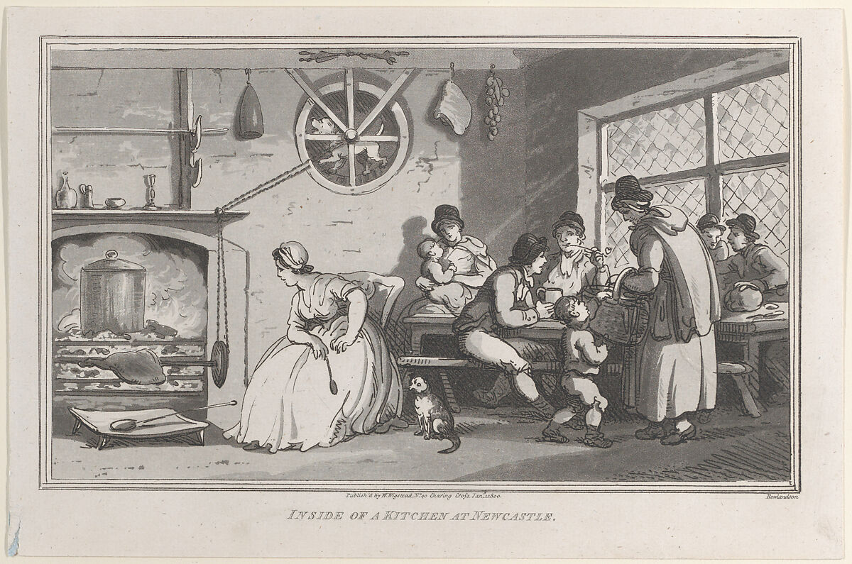 Inside of a Kitchen at Newcastle, from "Remarks on a Tour to North and South Wales, in the year 1797", John Hill (British, ca. 1714–1775), Etching and aquatint 