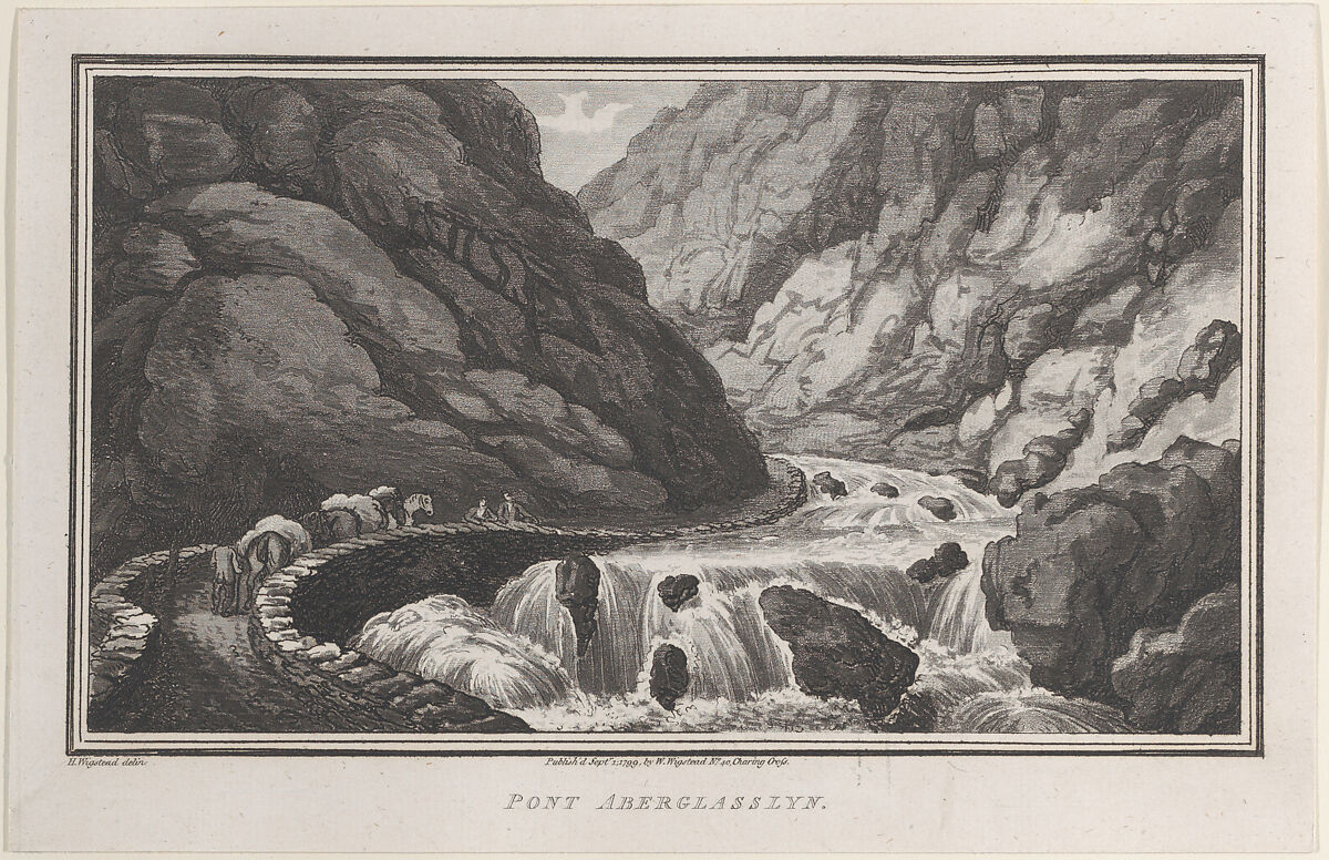 Pont Aberglasslyn, from "Remarks on a Tour to North and South Wales, in the year 1797", John Hill (British, ca. 1714–1775), Etching and aquatint 