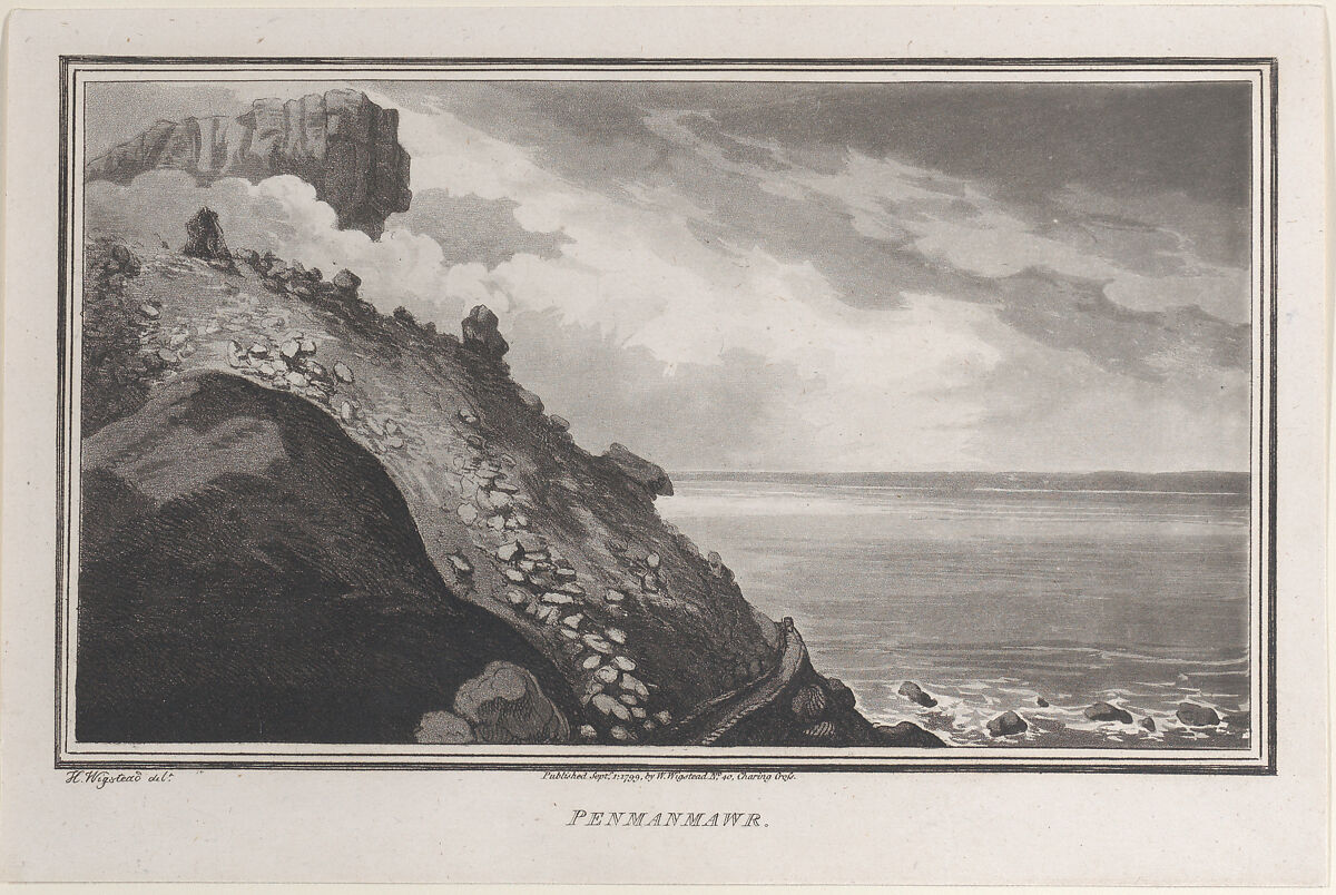 Penmanmawr, from "Remarks on a Tour to North and South Wales, in the year 1797", John Hill (British, ca. 1714–1775), Etching and aquatint 