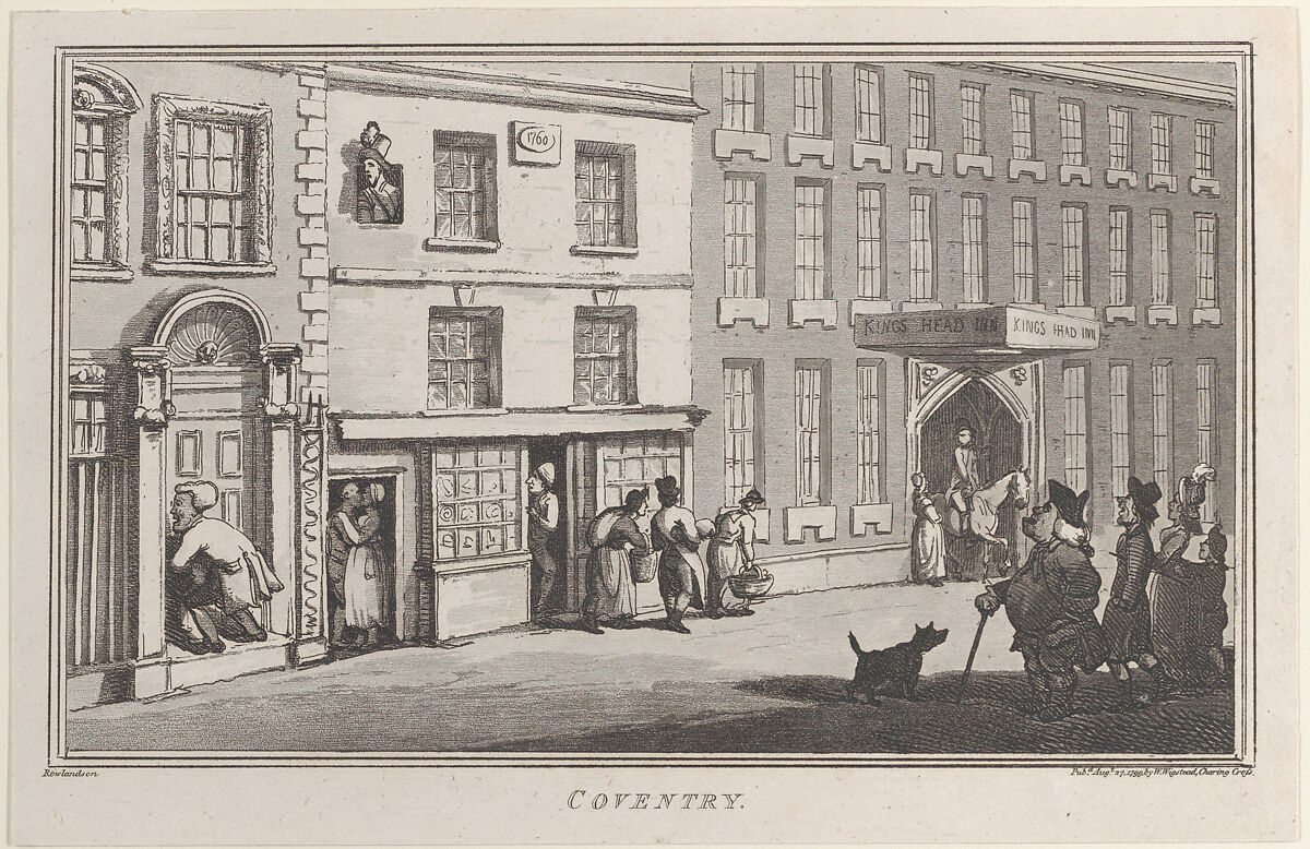 Coventry, from "Remarks on a Tour to North and South Wales, in the year 1797", John Hill (British, ca. 1714–1775), Etching and aquatint