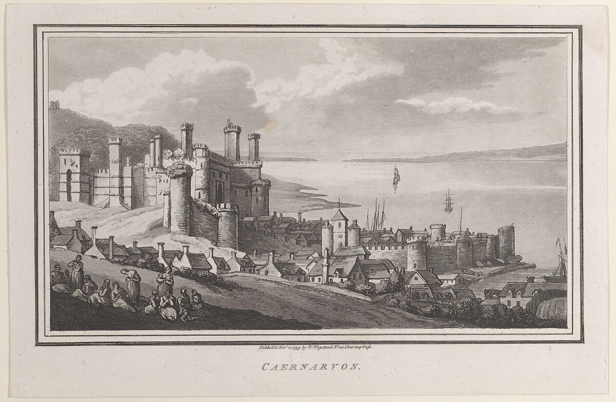 Caernarvon, from "Remarks on a Tour to North and South Wales, in the year 1797", John Hill (British, ca. 1714–1775), Etching and aquatint 