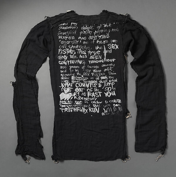 "Oliver Twist Manifesto" T-shirt, Vivienne Westwood (British, 1941–2022), cotton, metal, British