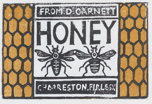 Honey Label for David Garnett at Charleston, Dora Carrington (British, Hereford 1893–1932 Newbury), Colored woodcut 