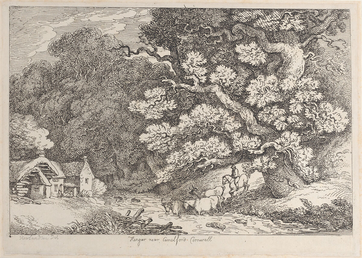 Hengar near Camelford, Cornwall, Thomas Rowlandson (British, London 1757–1827 London), Etching 