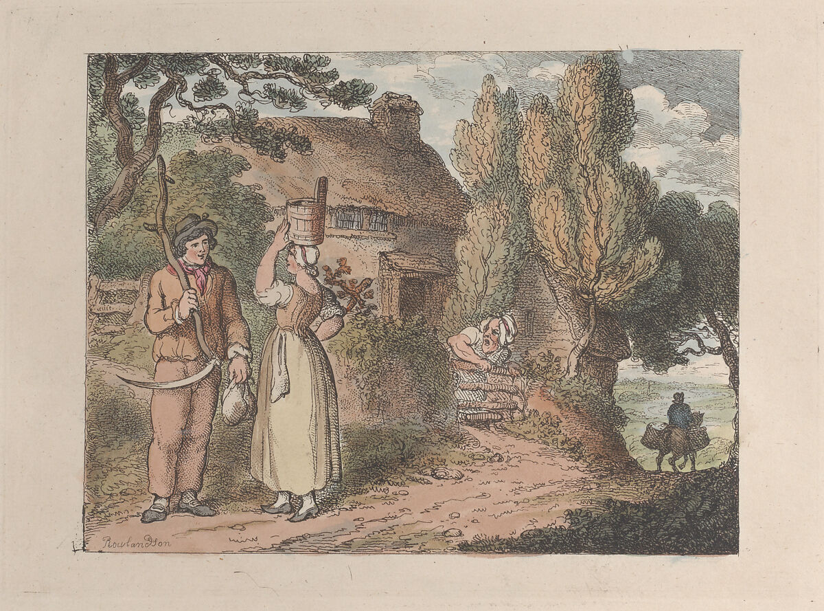 Cornwall, An Overlooker, Thomas Rowlandson (British, London 1757–1827 London), Hand-colored etching 