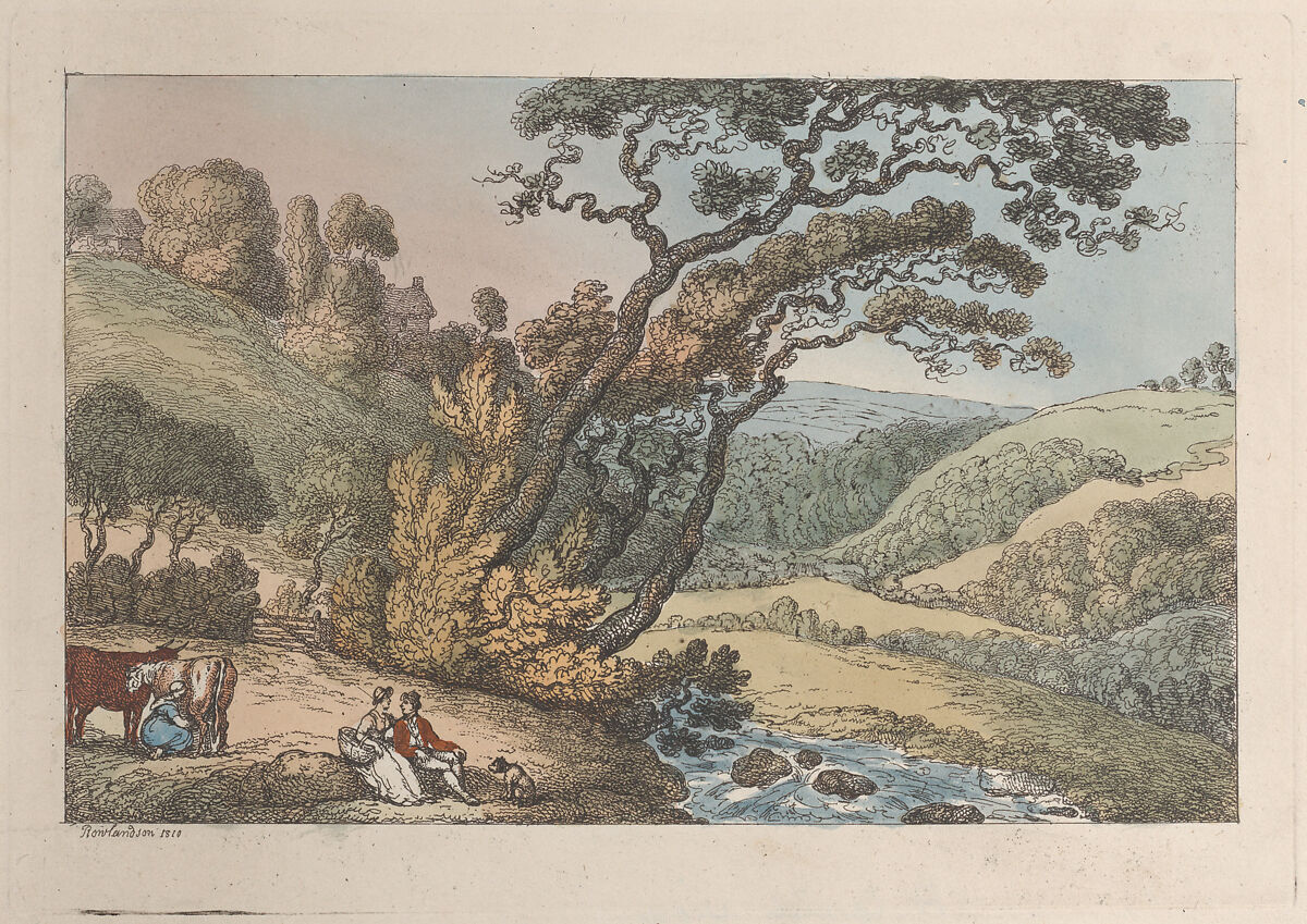 A Cornish View, Thomas Rowlandson (British, London 1757–1827 London), Hand-colored etching 