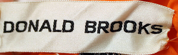 Evening dress, Donald Brooks (American, New Haven, Connecticut 1928–2005 Stony Brook, New York), synthetic fiber, American