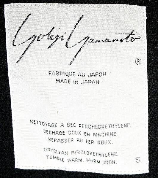 Ensemble, Yohji Yamamoto (Japanese, born Tokyo, 1943), wool, Japanese