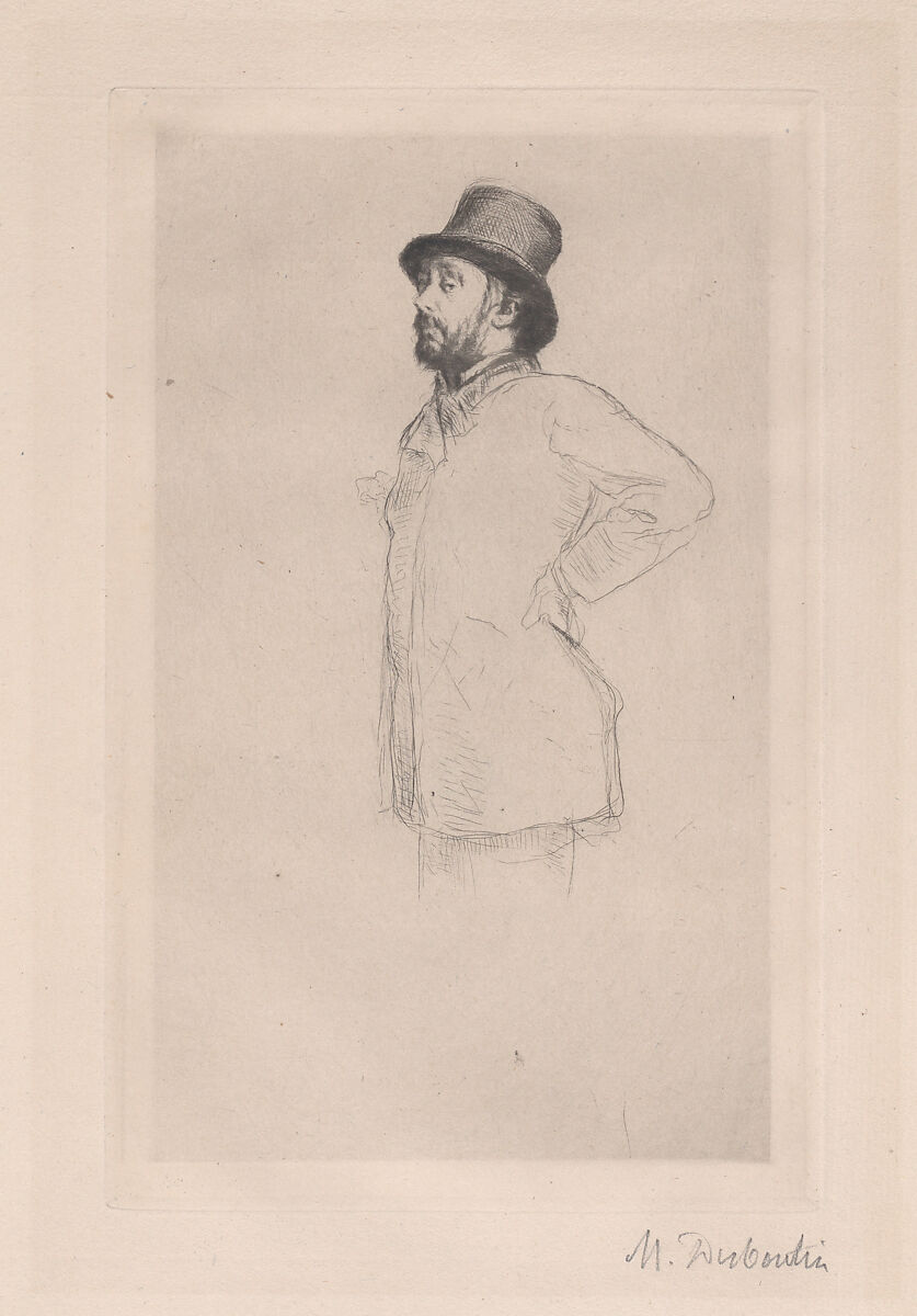 Portrait of Edgar Degas, wearing a hat, Marcellin Desboutin (French, Cérilly 1823–1902 Nice), Drypoint; second state of two 