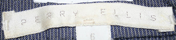 Suit, Perry Ellis Sportswear Inc. (American, founded 1978), cotton, American