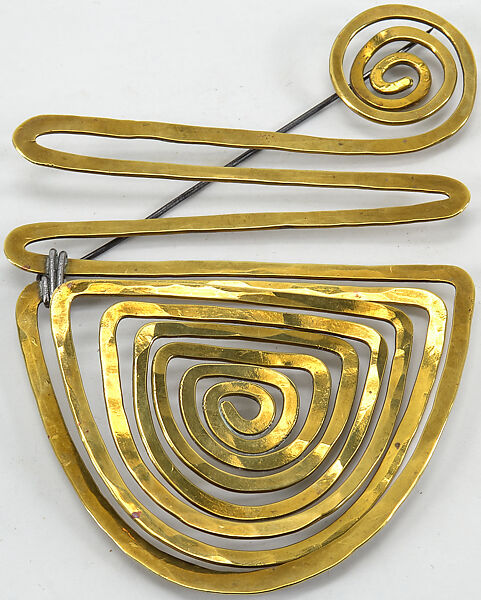 Brooch for Dorothy Canning Miller, Alexander Calder (American, Philadelphia, Pennsylvania 1898–1976 New York), Brass 