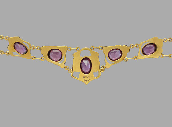 Necklace, The Kalo Shop (American, 1900–1970), Gold and garnets, American
