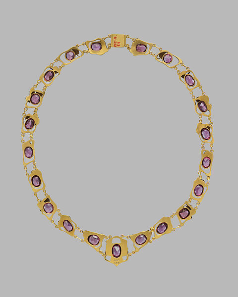 Necklace, The Kalo Shop (American, 1900–1970), Gold and garnets, American