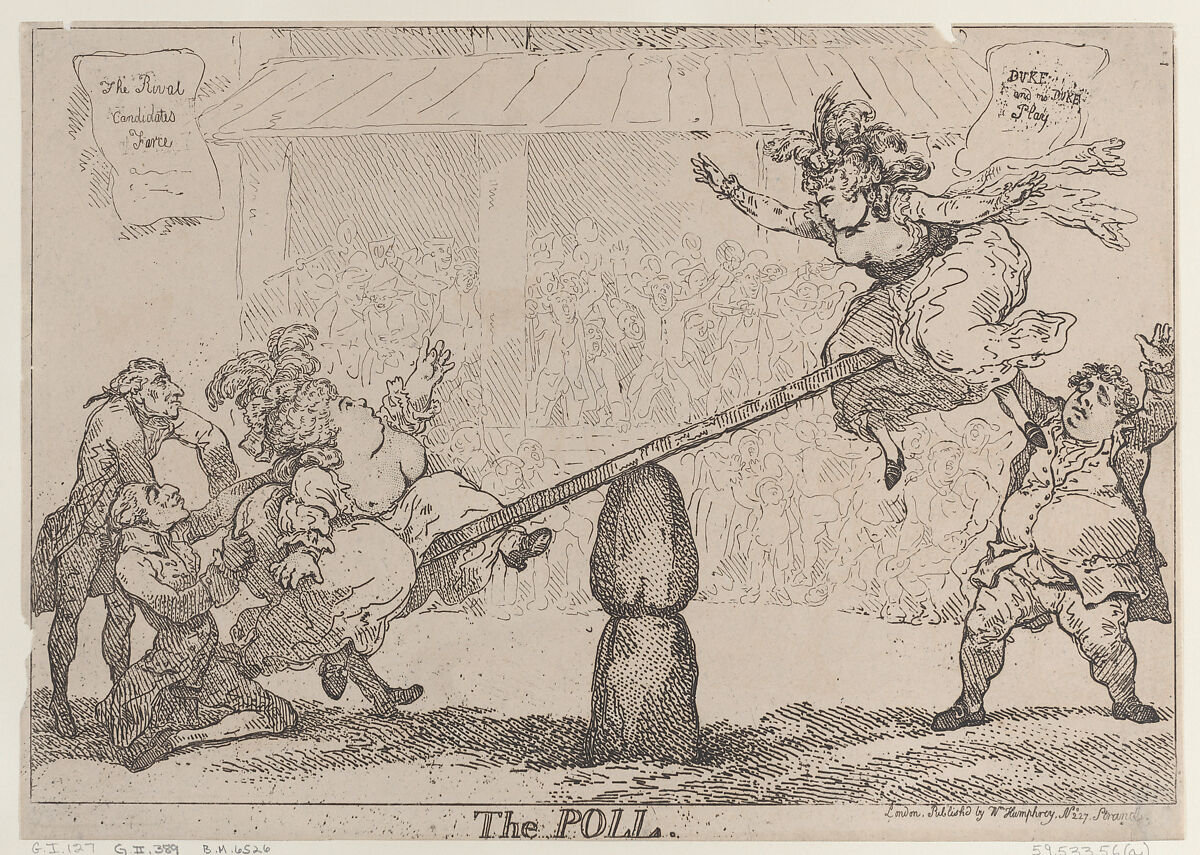 The Poll, Thomas Rowlandson (British, London 1757–1827 London), Etching 