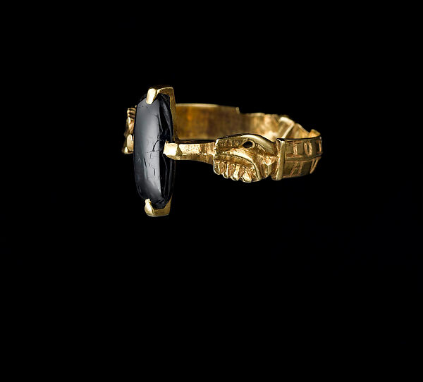 Onyx Ring, from the Colmar Treasure, Gold and onyx 