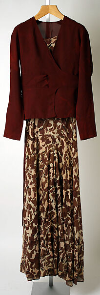 Evening ensemble, Elsa Schiaparelli (Italian, 1890–1973), silk, French 