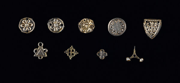 Nine Stamped Appliqués, from the Colmar Treasure, Silver 