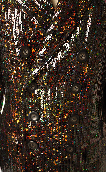 Evening ensemble, Jean Paul Gaultier (French, born 1952), polyester, plastic, silk, rayon, French