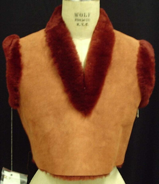 Ensemble, Jean Paul Gaultier (French, born 1952), shearling, rayon, abalone shell, French