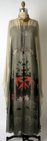 Evening dress, Hanae Mori (French, 1977–2004), silk, beads, Japanese 