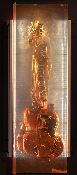 Smashed Gibson SG Special in Lucite, Gibson (American, founded Kalamazoo, Michigan 1902), Lucite, Mahogany, rosewood, metal, plastic 