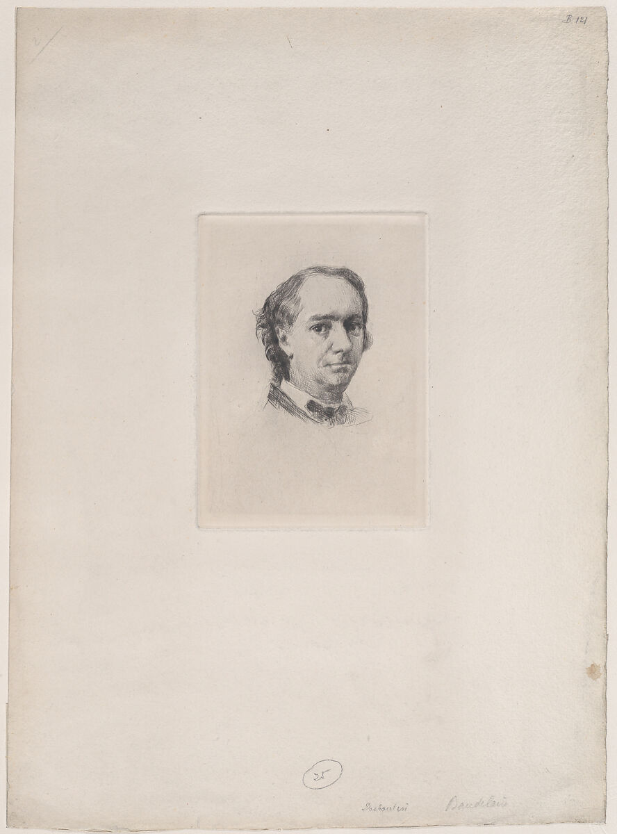 Portrait of Charles Baudelaire, Marcellin Desboutin (French, Cérilly 1823–1902 Nice), Drypoint 