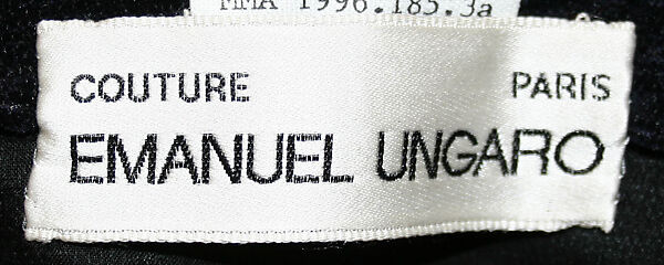 Evening suit, Emanuel Ungaro (French, 1933–2019), cotton, metal, glass, French