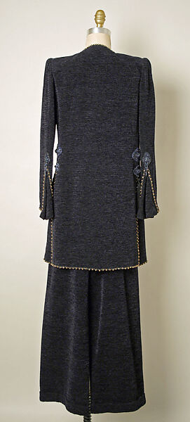 Evening suit, Emanuel Ungaro (French, 1933–2019), cotton, metal, glass, French