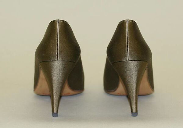 Evening shoes, René Mancini (French, founded 1936), silk, French