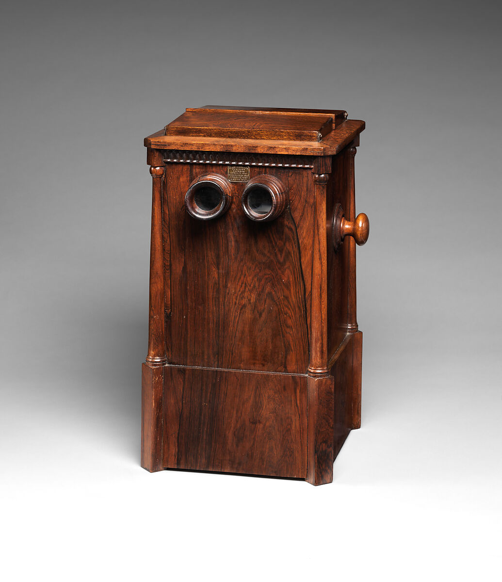 Stereoscope, Alex Beckers (American, died Hoboken, New Jersey 1905), Pine, rosewood, glass, American 