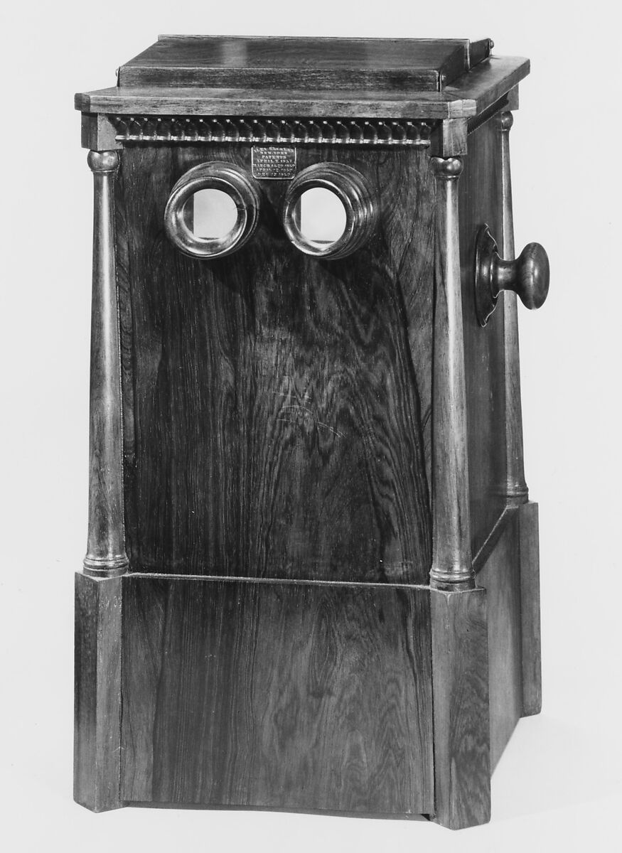 Stereoscope, Alex Beckers (American, died Hoboken, New Jersey 1905), Pine, rosewood, glass, American