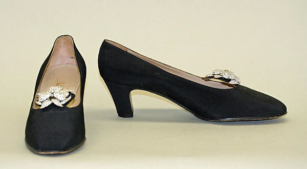 Evening shoes, Helene Arpels (American), silk, rhinestones, American 