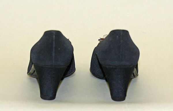 Evening shoes, Helene Arpels (American), silk, rhinestones, American