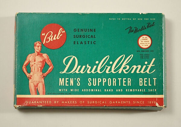 Jockstrap, J. B. Flaherty Co., Inc. (American), (a) rubber, cotton, (b) cotton, (c) paper, American