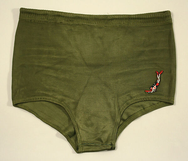 Bathing trunks, synthetic fiber, probably American 