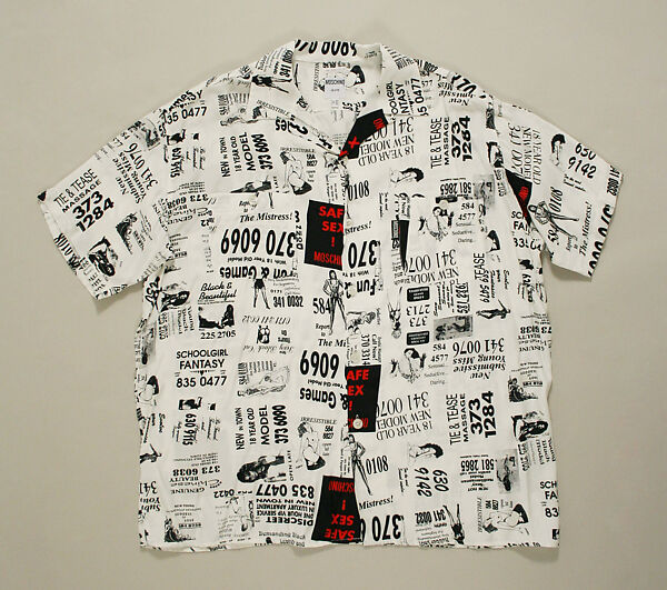 Ensemble, Franco Moschino (Italian, 1950–1994), a) rayon
b) cotton, Italian