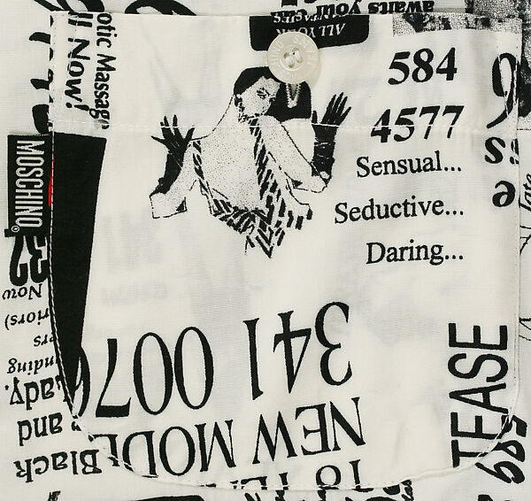 Ensemble, Franco Moschino (Italian, 1950–1994), a) rayon
b) cotton, Italian