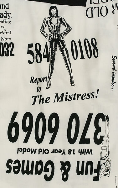 Ensemble, Franco Moschino (Italian, 1950–1994), a) rayon
b) cotton, Italian