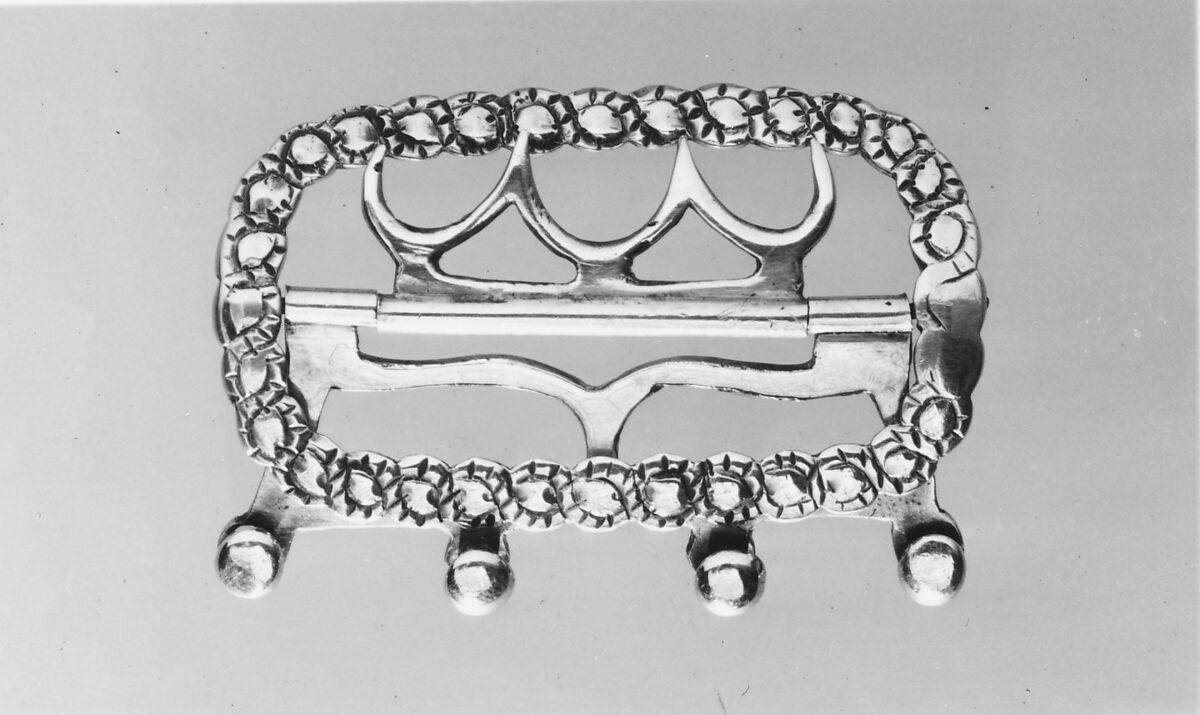 Stock Buckle, Probably Otto Parisien (ca. 1725–1811), Silver, American 