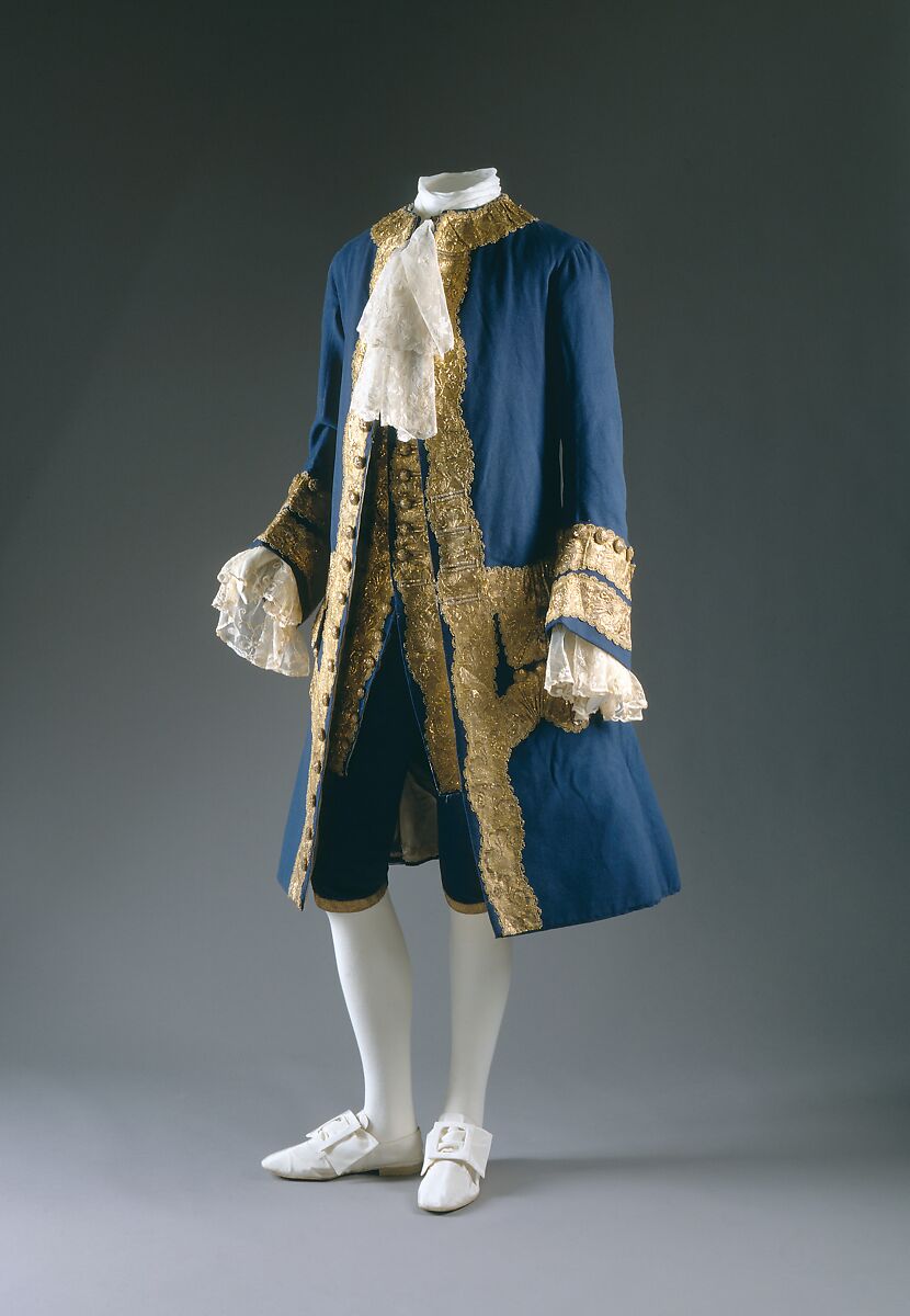 Suit, wool, gilt metal, British