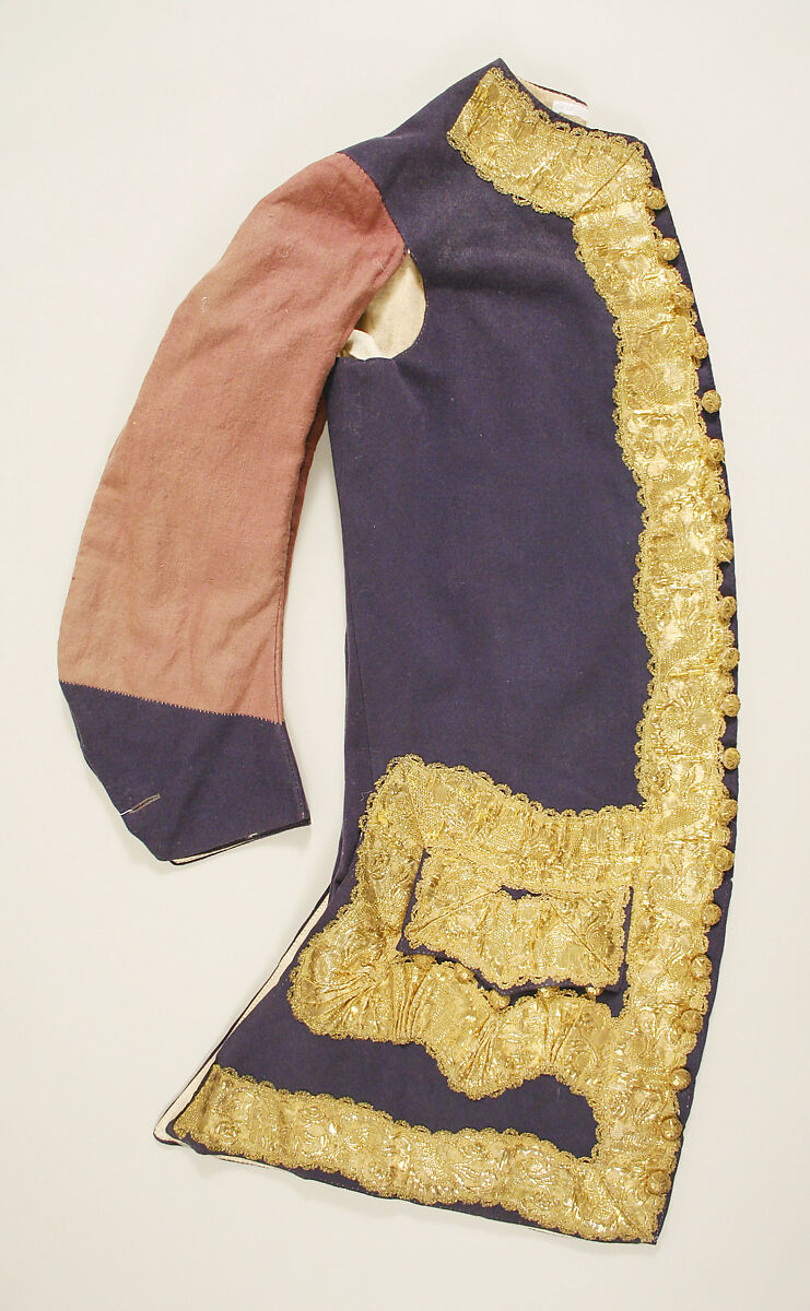 Suit, wool, gilt metal, British