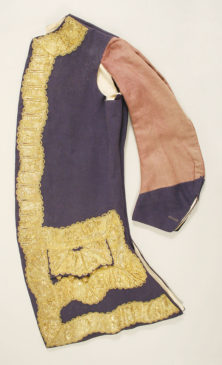 Suit, wool, gilt metal, British