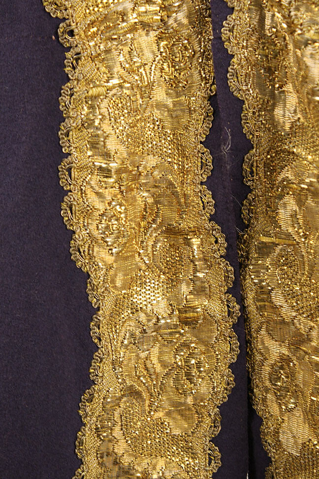 Suit, wool, gilt metal, British